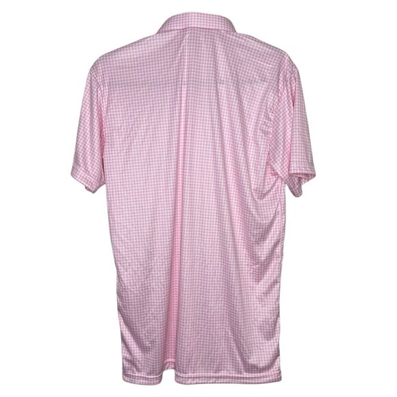 Collars & Co Polo Shirt Mens L Pink Gingham Plaid Performance Golf Preppy NEW - Picture 4 of 7
